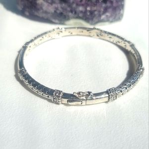 SARDA Bali Artisan STERLING SILVER CLASP BANGLE BRACELET